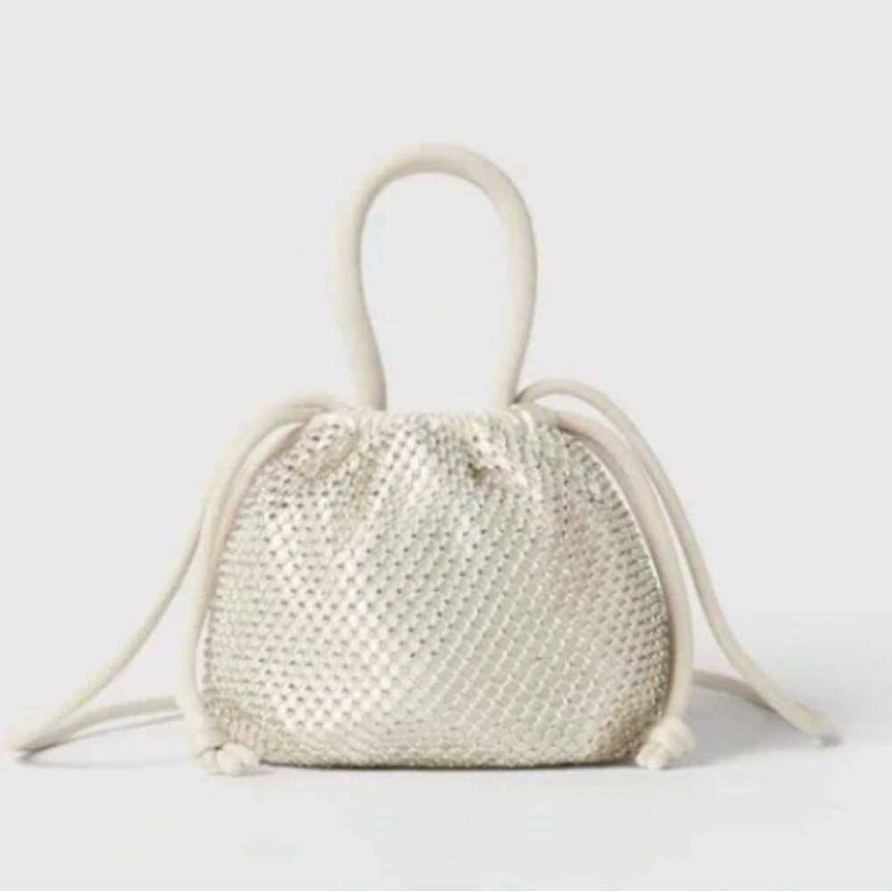 Zara Cream Mini Drawstring Bag